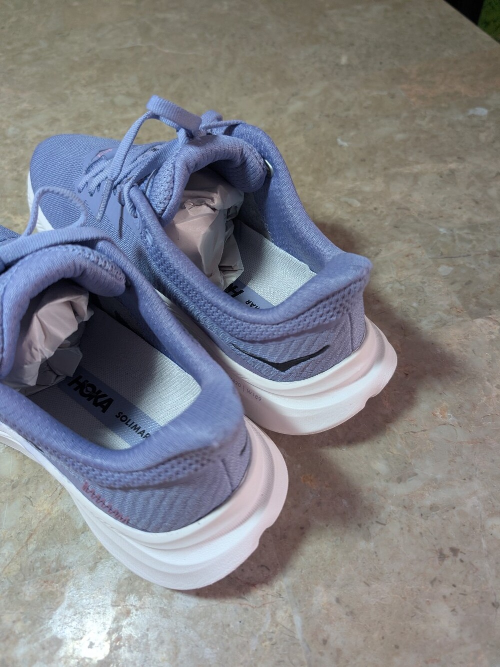 Hoka One Solimar White -Wild Indigo Running Cushioned Shoes Women's Size 7.5B - Picture 7 of 13